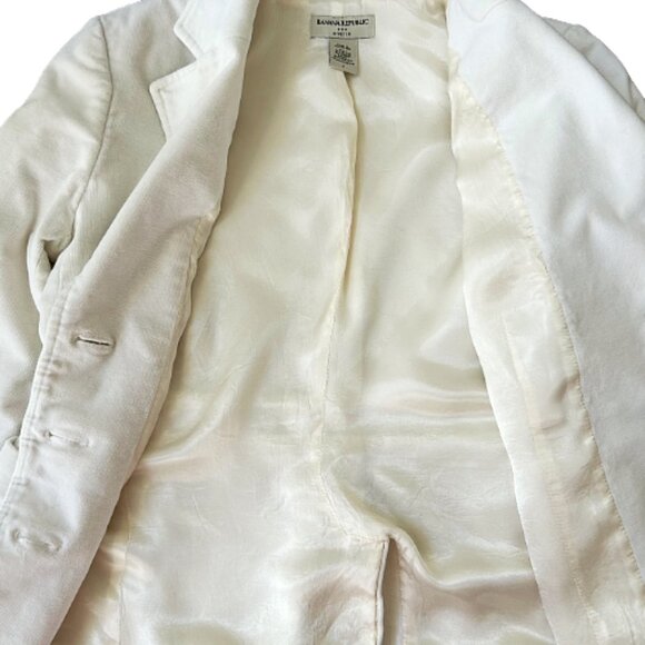 Banana Republic Stretch Cotton Twill Ivory Cream Blazer Jacket Size 4 - Picture 4 of 7